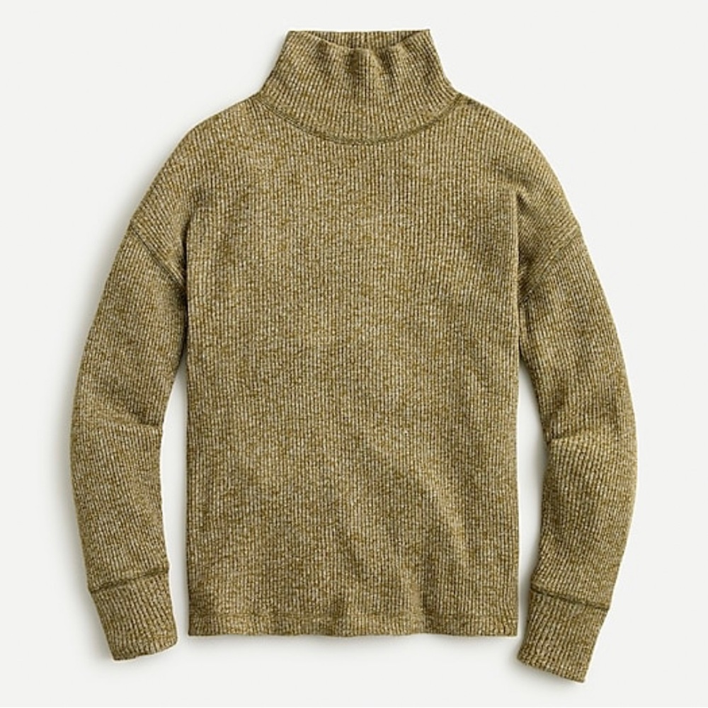 J Crew Turtleneck in fine rib olive